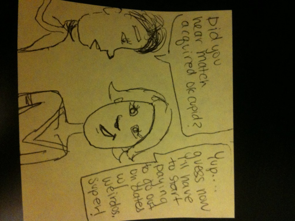 Post It Comic: An Ok Match Made in Heaven (Match.com Acquired&nbsp;OKCupid)